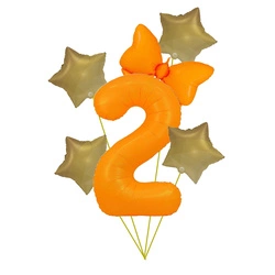 Foil Balloon Number "2" Orange Neon (100cm.)