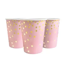 Paper Cups Pink Gold Dots (10 pcs.)