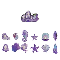 Mermaid Birthday Toppers - Magic Cake Decoration (12+1)