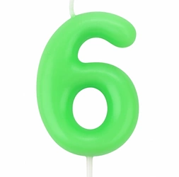 Candle Number "6" - Green