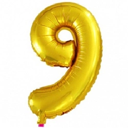 Balloon Number "9" gold (80cm)