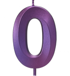 Fioletowo-różowa świeczka cyfra "0"