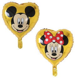 Oboustranný fóliový balónek Srdce zlaté Minnie 18" (45cm).)