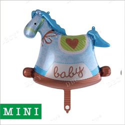 Foil balloon mini horse blue Baby