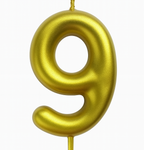 Svíčka-číslice "9" bílá