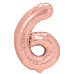 Foil Balloon Number "6" Pink Gold (100cm.)