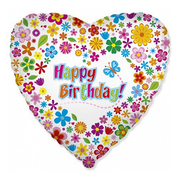 Fóliový balónek Happy Birthday 18" (45 cm), FLEXMETAL™
