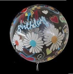 Повітряна кулька Bubbles з принтом "З Днем народження" (18 дюймів)