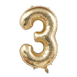 Fóliový balónek číslo "3" Champagne (100 cm).)
