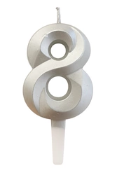 Gold candle digit "8"