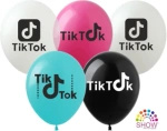 Balony gumowe z nadrukiem Tik Tok (10 szt.)