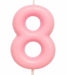 Svíčka číslo "8" - růžová