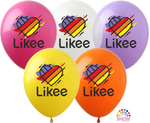 Balony gumowe z nadrukiem Likee (10 szt.)
