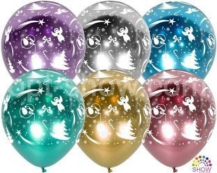 Printed rubber balloons Christmas Eve (10 pcs.)