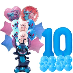 Set of 10th Birthday Stitch Foil and Rubber Printed Balloons