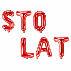 Foil balloons Red lettering STO YEARS (40 cm.)