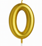 Świeczka Cyferka "0" – Złota