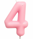 Svíčka číslo "4" - růžová