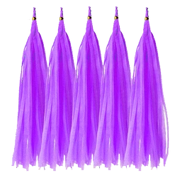 Tail for balloons Purple, Tassel (5pcs)