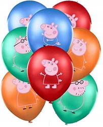 Peppa printed rubber balloons (8 pcs.)