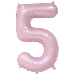Balon Foliowy Cyferka "5" Jasnoróżowa (100cm.)