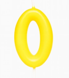 Świeczka Cyferka "0" – Żółta