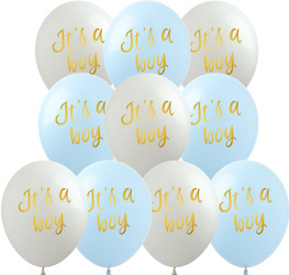 Гумові кульки з принтом "It's a Boy" (10 шт).)