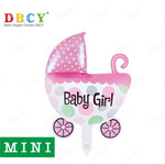 Fóliový balónek Baby Girl mini kočárek