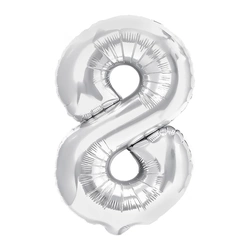 Foil Balloon Number "8" Silver (100cm.)