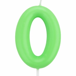 Świeczka Cyferka "0" – Zielona