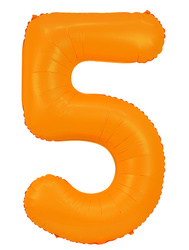 Fóliový balónek číslo "5" oranžový neonový (100 cm).)