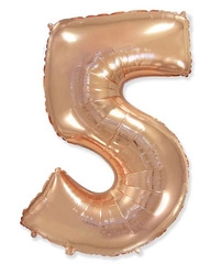 Foil Balloon Number "5" Flexmetal, Pink Gold (100cm.)