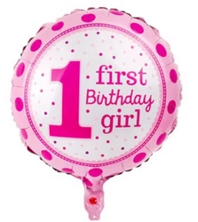 Foil balloon 1st Birthday Girl 18"
