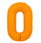 Balon Foliowy Cyferka "0" Pomarańczowy Neon (100cm.)