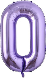 Fóliový balónek s číslem "0" fialový (100 cm).)