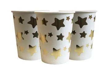 Papírové kelímky Gold Star (10 kusů).)