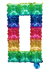 POP IT 0 Duhové fóliové číslo (40 cm)