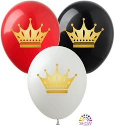 Balony gumowe z nadrukiem KORONA (10 szt.)