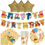 Zestaw Urodzinowy Kubuś Puchatek Balony Talerzyki Serwetki Kubeczki