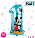 Fóliový balónek číslo 1 Mickey (80 cm)