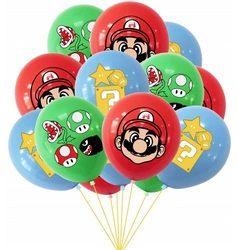 Balony gumowe z nadrukiem Mario (12 szt.)
