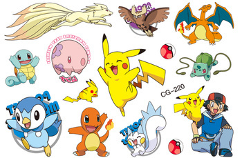 Pokémon tetování pro děti, Pikachu (1 ks)