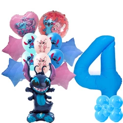 Set of 4th Birthday Stitch Foil and Rubber Printed Balloons