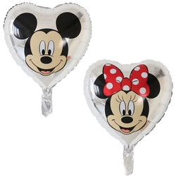 Balon foliowy Serce Srebrne Minnie 18" (45cm.)