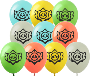 Balony gumowe z nadrukiem Brawl Gra Leo (10 szt.)