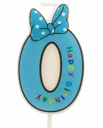 Baby candle number "0" blue