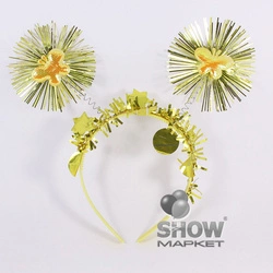 Plastic Headband Gold Butterflies