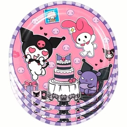 Kuromi & My Melody Paper Plates - 10 pcs., pink