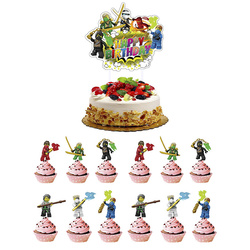 Polevy na dorty a cupcaky s motivem ninjů - ideální pro narozeniny!