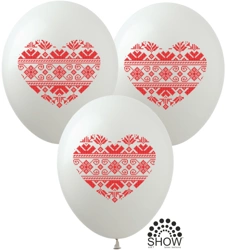 Balony gumowe z nadrukiem Serce Czerwone (10 szt.)